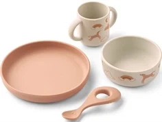 Liewood dream/ecru spisesæt Vivi silikone (4-pak)